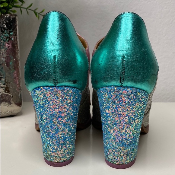 John Fluevog Pink and Blue Glitter Heels - Picture 5 of 16